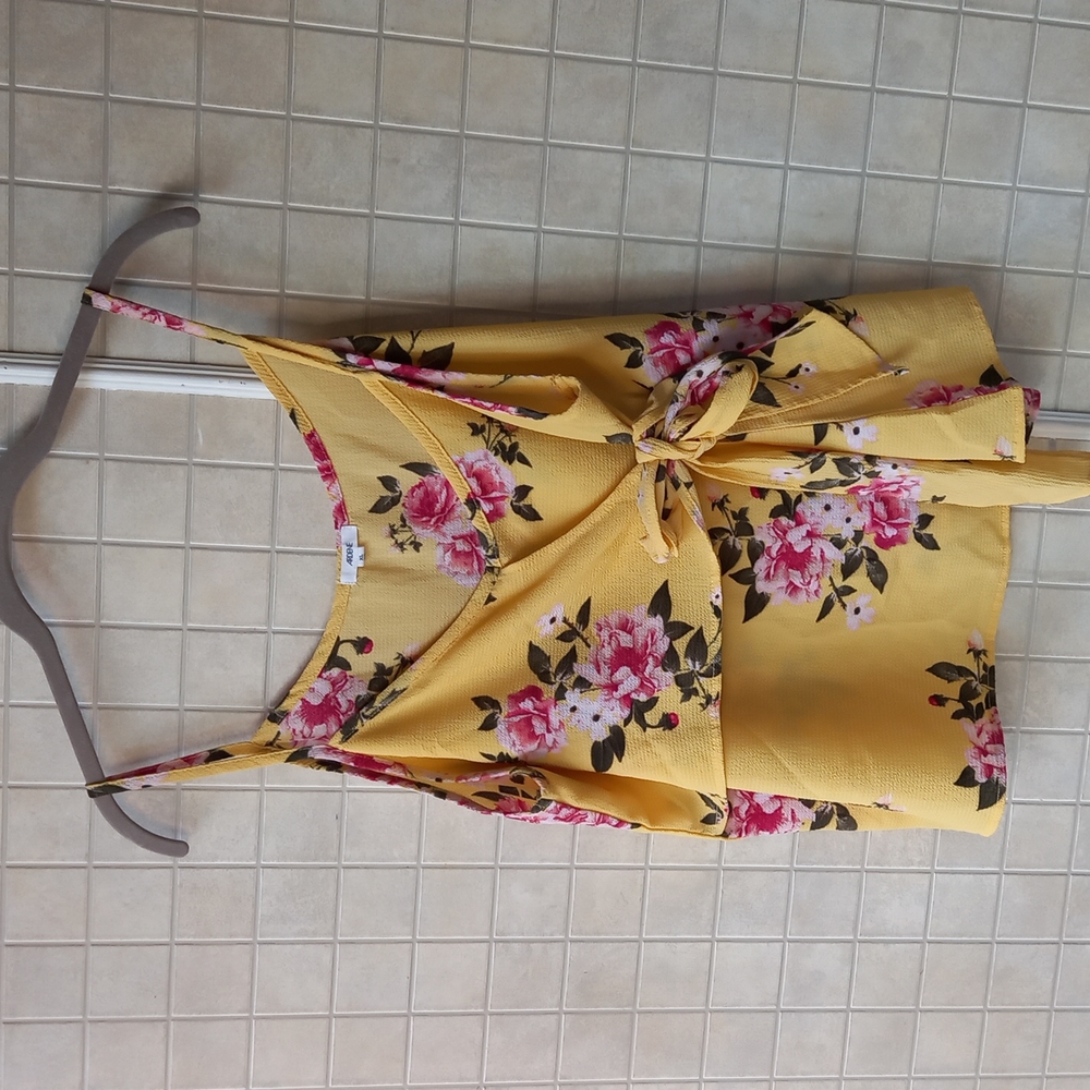 Ardene Flowered yellow tank